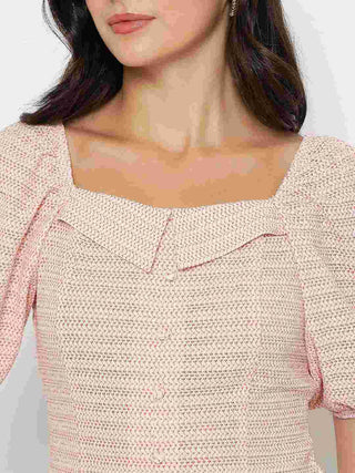 Madame Tie Detail Off Shoulder Hot Pink Top