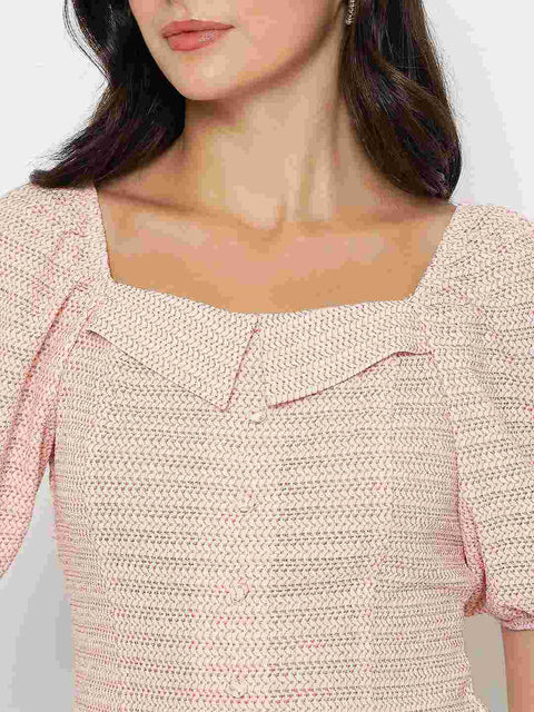 Madame Tie Detail Off Shoulder Hot Pink Top