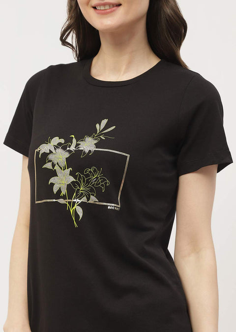 mSECRET Graphic Print Black & White Combo T-shirt