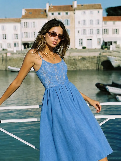 Madame Denim Smocked Cami Dress