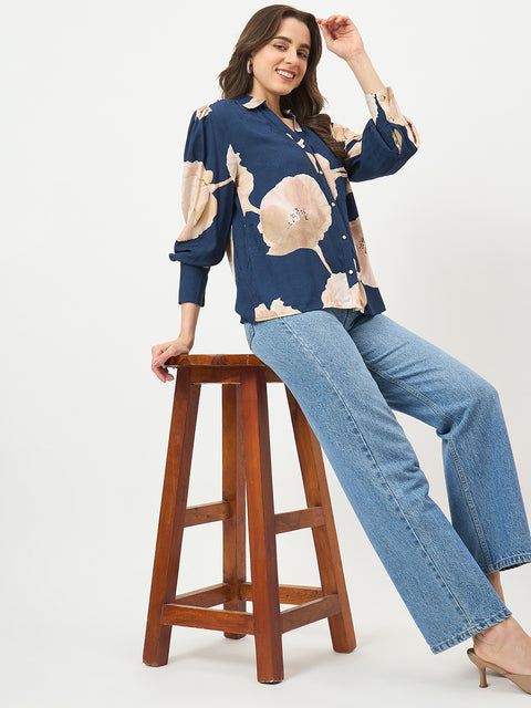 Madame Navy Rayon Shirt
