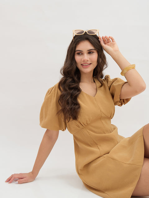 Madame Ruffle Flare Sleeve Dress