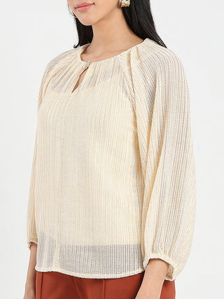 Madame Beige Rayon Blend Top