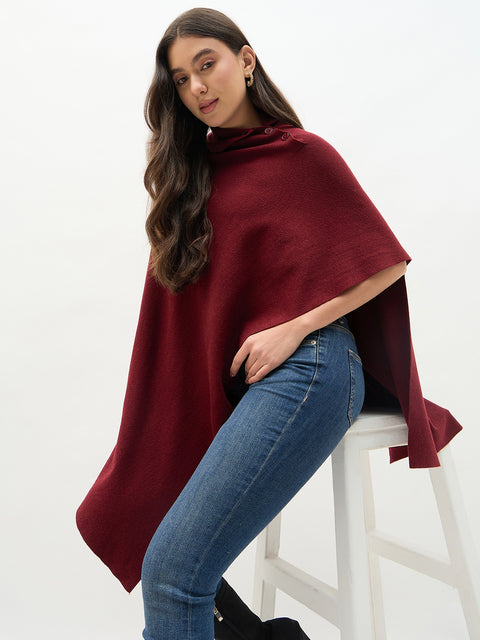 Madame Wine Color Pullover Wine Red Shrug