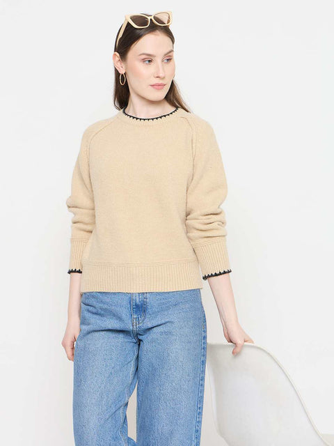 Madame Crew Neck Beige Sweater
