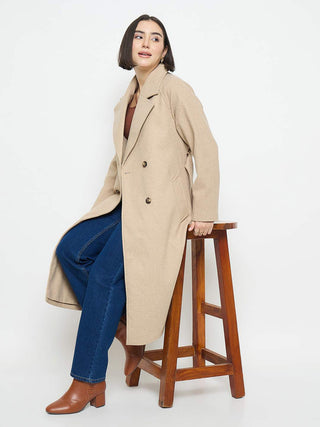Madame Beige Belted Long Coat
