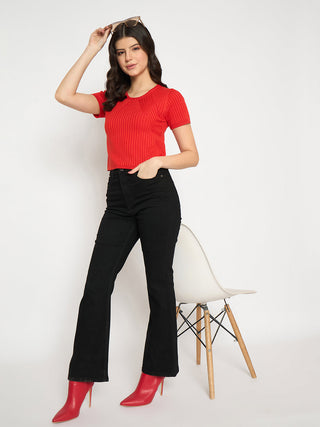 Madame Flared Fit Black Jeans