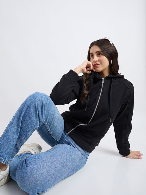 Madame Solid Black Sweatshirt