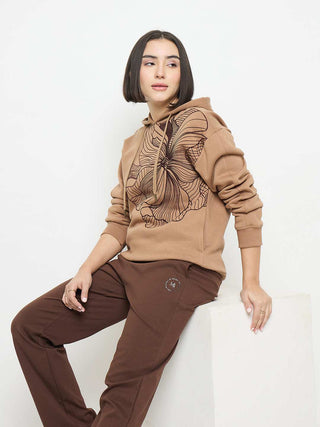 Madame Floral Print Beige Sweatshirt
