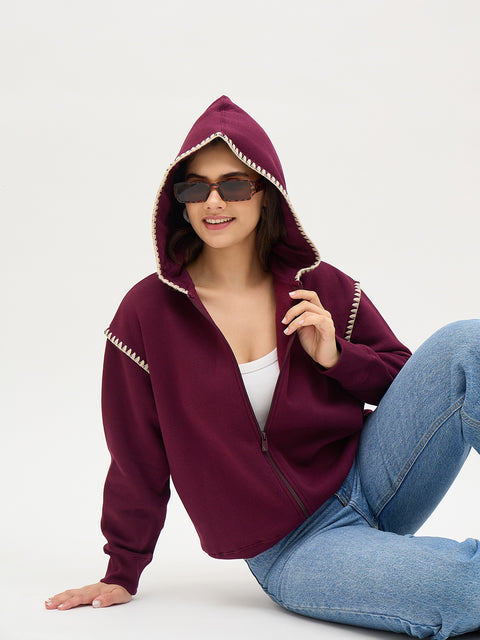 Madame Wine Cotton Sweatshirt