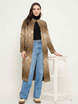 Madame Abstract Print Multicolor Long Shrug