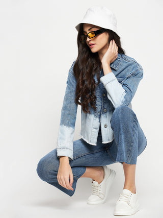 Madame Disney Print Double-Wash Denim Jacket