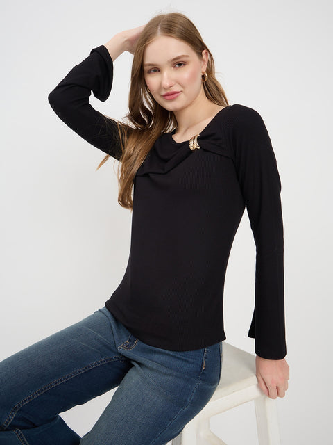Madame Textured Black Top