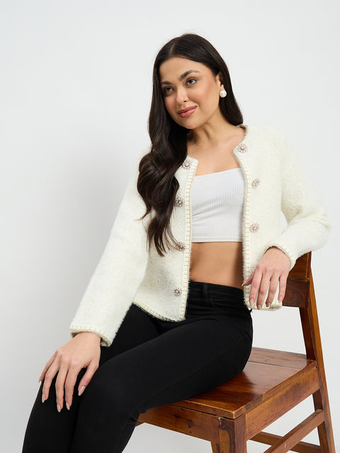 Madame Knit Off White Cardigan