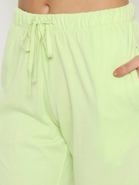 mSECRET All Over Print Top and Bottom Lime Yellow Night Suit