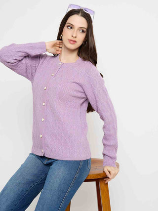 Madame Cable Knit Lilac Cardigan