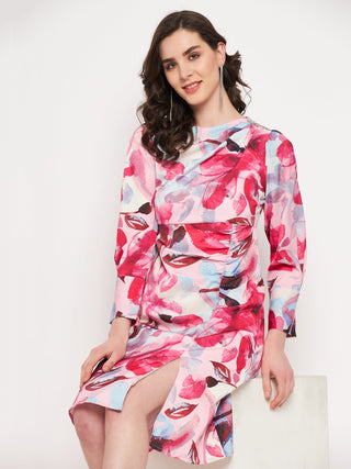 Madame Floral Print Pink Dress