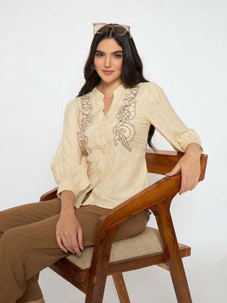 Madame Straight Fit Brown Rayon Blend Trousers