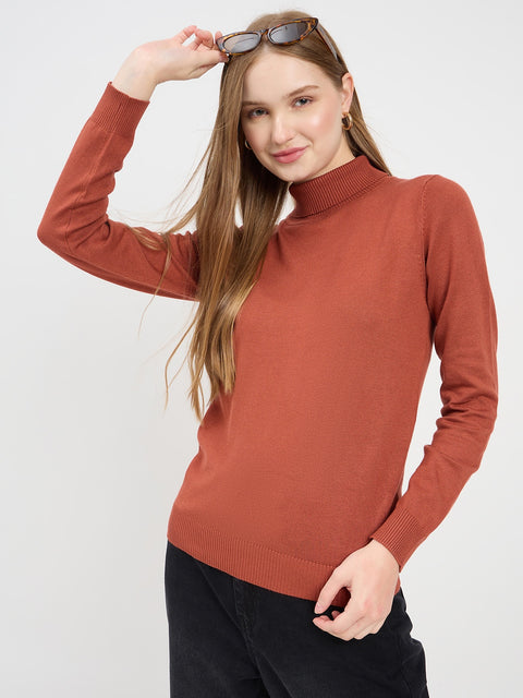 Madame High Neck Rust Sweater