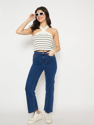 Madame Mid Blue Straight Fit Jeans