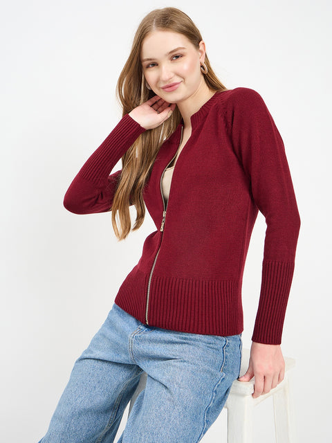 Madame Wine Zipper Sweater