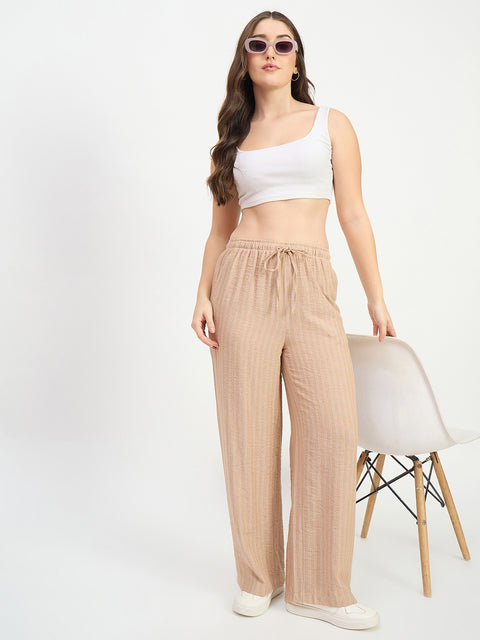 Madame Striper Brown Trousers