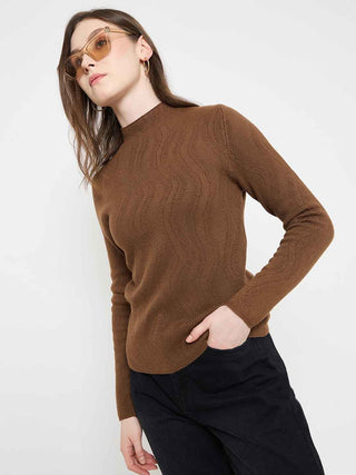 Madame Brown Mock Neck Sweater