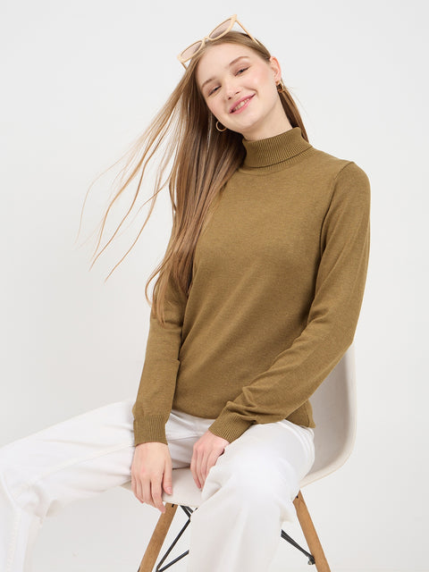 Madame High Neck Olive Sweater