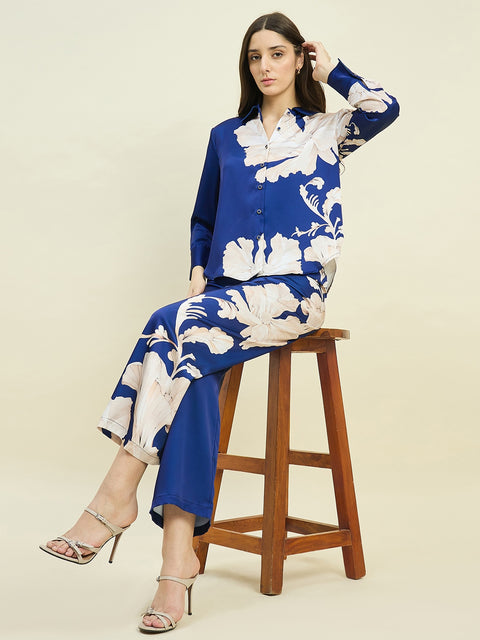 Madame Blue Printed Shirt