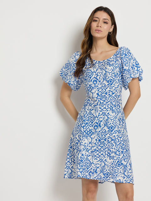 Madame Blue Rayon Blend Dress