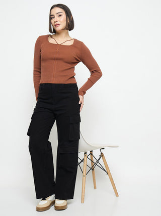 Madame Black Wide Leg Palazzo Pants