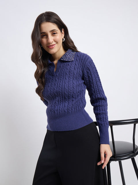 Madame Blue Polo Sweater