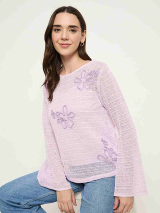 Madame Mauve Lace Fabric Top
