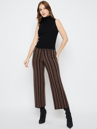 Madame Striped 3 Piece Brown Co-ord Set