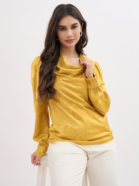 Madame Self Designed Cowl Neck Satin Top