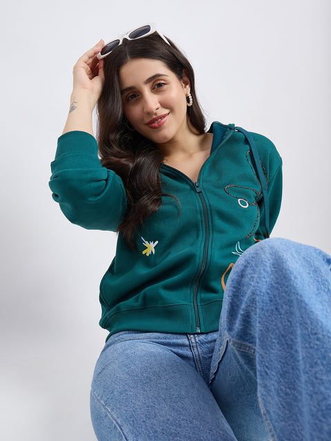 Madame Graphic Print Teal Sweatshirt