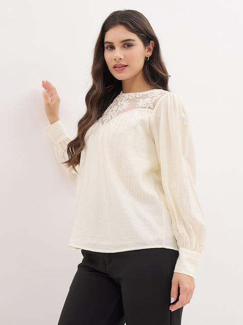 Madame Lace Detail Rayon Blend Top