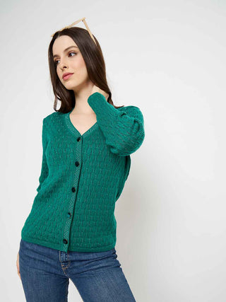 Madame Cable Knit Emerald Green Cardigan