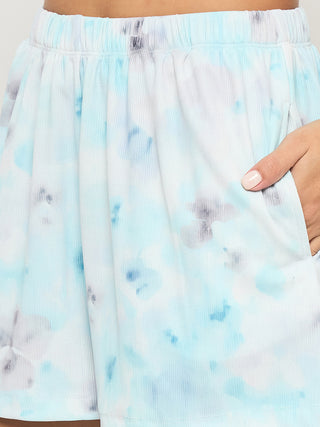 mSECRET Tie and Dye Top and Bottom Aqua Blue Night Suit
