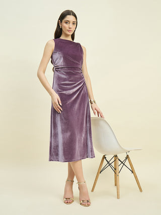 Madame Draped Purple Bodycon Dress