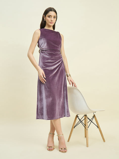 Madame Draped Purple Bodycon Dress