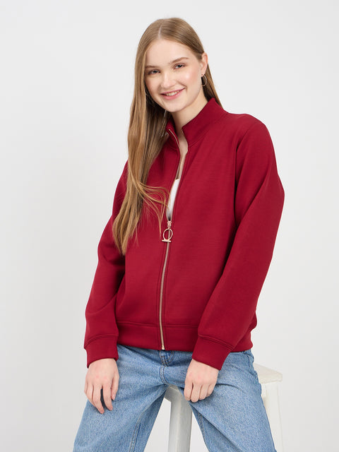 Madame Solid Maroon Sweat-Shirt