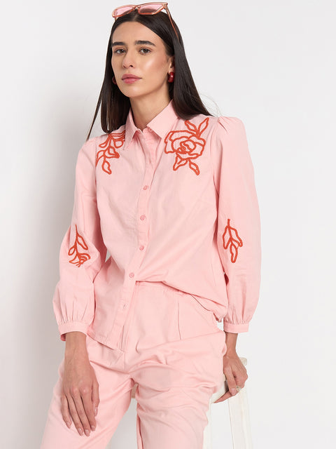Madame Blush Pink Cotton Shirt