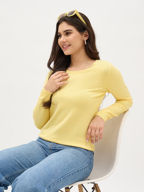 Madame Yellow Basic Pullover Sweater
