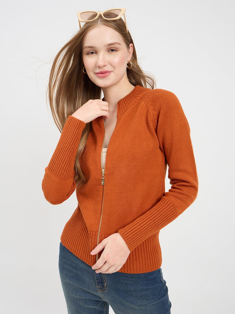 Madame Brunt Orange Zipper Sweater