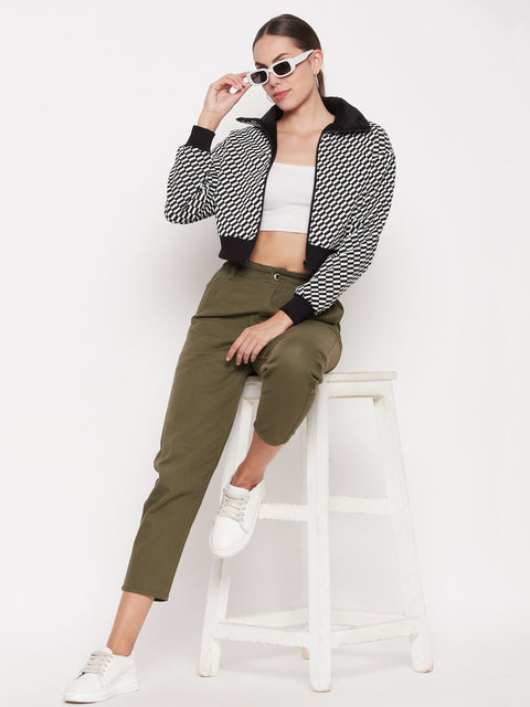 Madame Women Solid Olive Trouser