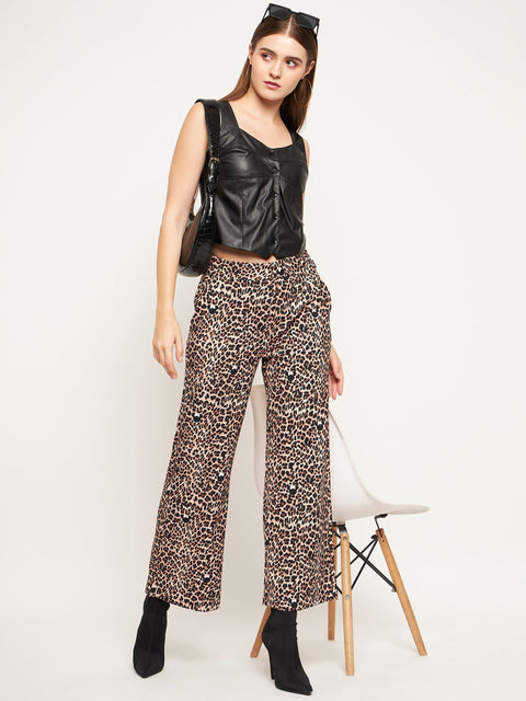 Madame Black Faux-Leather Sweetheart Neck Crop Top