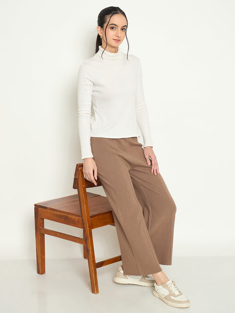 Madame Wide Leg Fawn Wool Bottoms