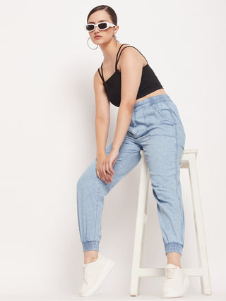 Madame Black Solid Cami Crop Top