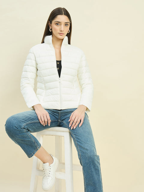 Madame Off White Quilted Puffer Jacket